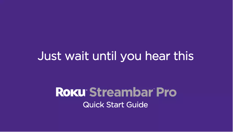 Page n°1 - Manuel utilisateur Roku Streambar Pro