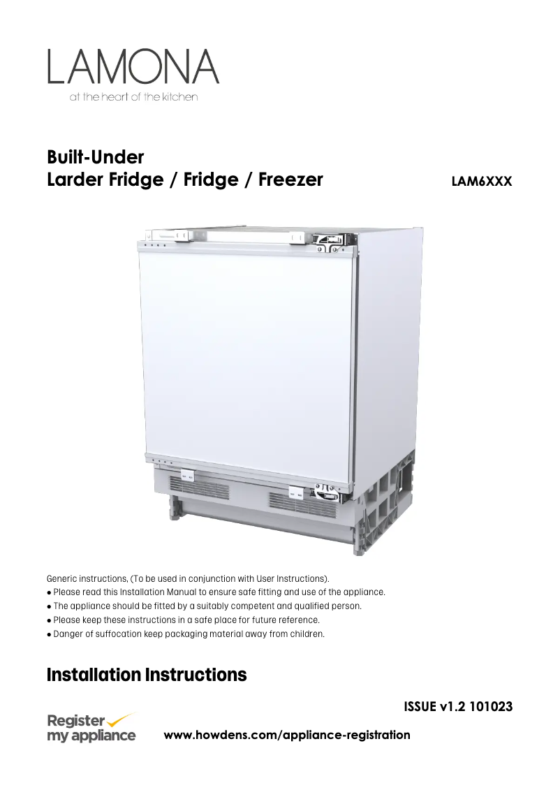 Page n°1 - Guide d'installation Lamona LAM6402