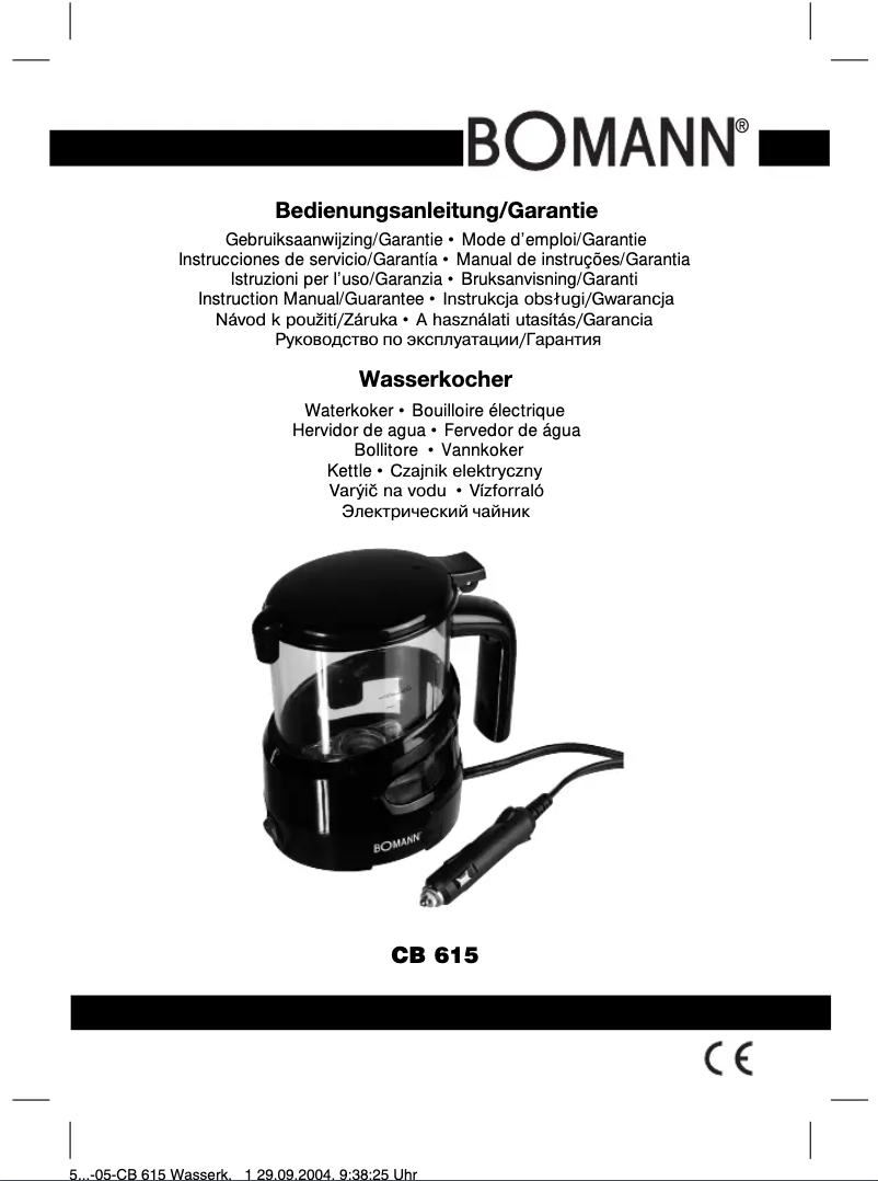 Page n°1 - Manuel utilisateur Bomann CB 615