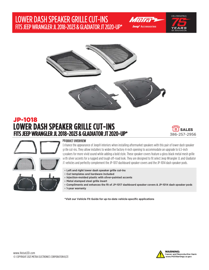 Page 1 de la notice Brochure Metra JP-1018