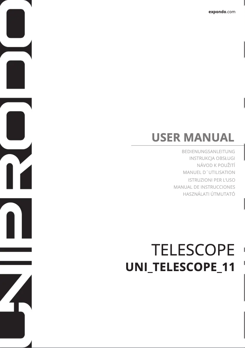 Page 1 de la notice Manuel utilisateur Uniprodo UNI_TELESCOPE_11