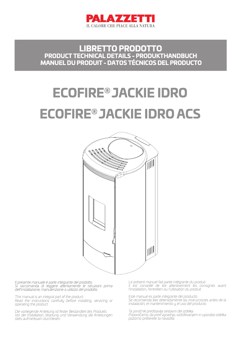 Page n°1 - Manuel utilisateur Palazzetti Ecofire Jackie Idro 20