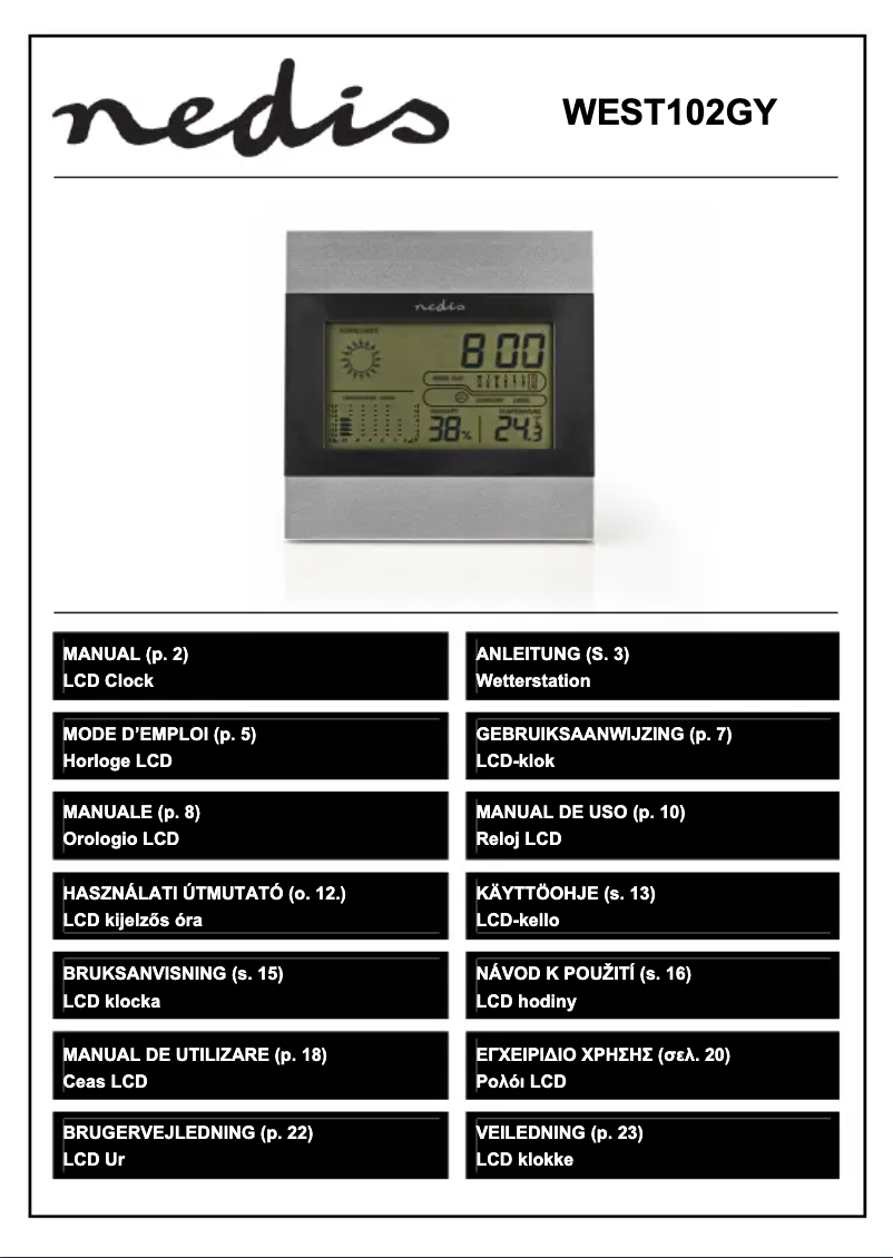 Page n°1 - Manuel utilisateur Nedis WEST102GY