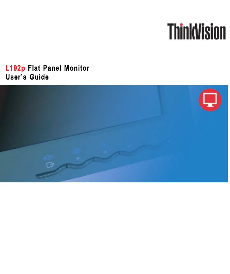 Page n°1 - Manuel utilisateur Lenovo ThinkVision L192p