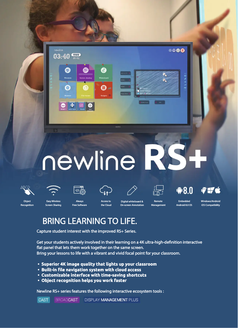 Page n°1 - Fiche technique Newline RS+