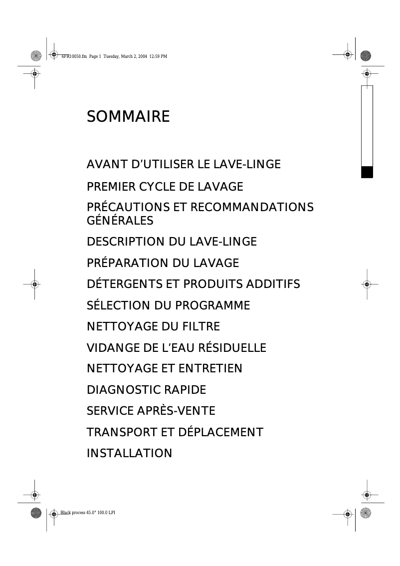 Page 1 de la notice Manuel utilisateur Laden EV 1089