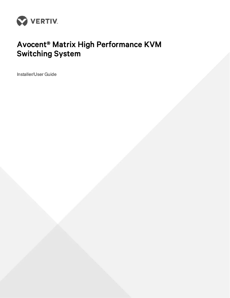 Page n°1 - Manuel utilisateur Avocent MXT5120 VGA