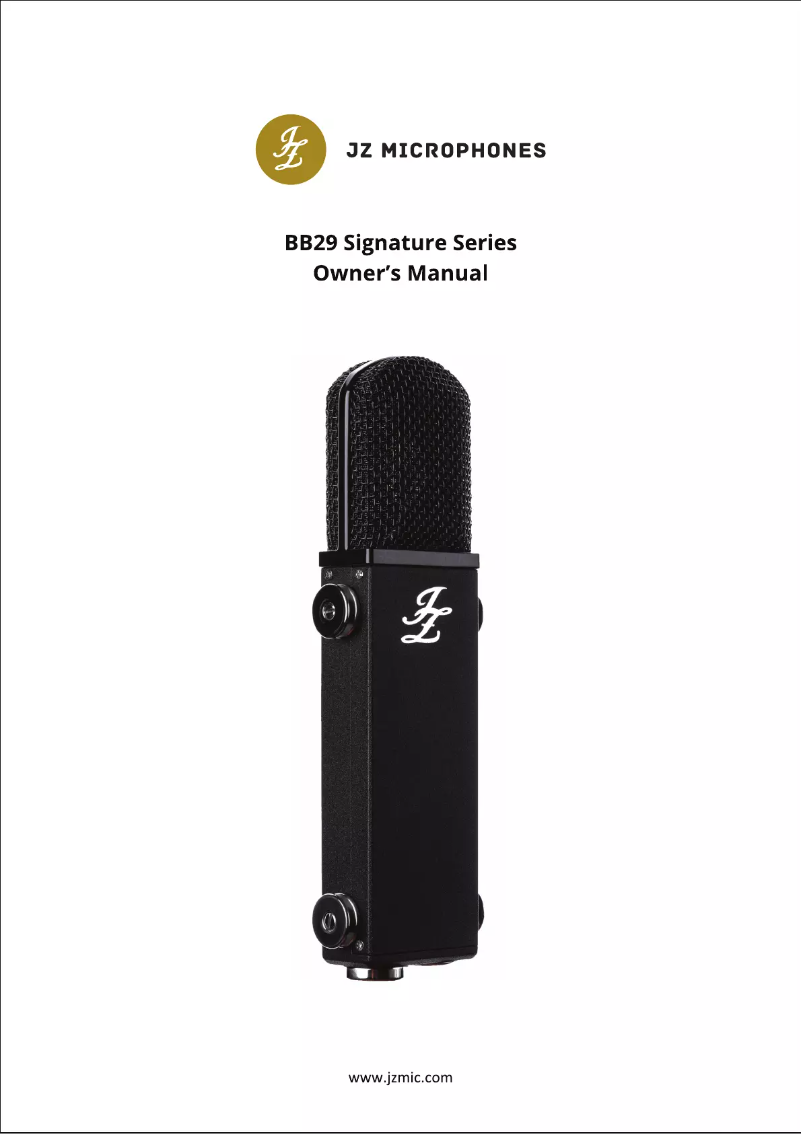 Page n°1 - Manuel utilisateur JZ Microphones BB29
