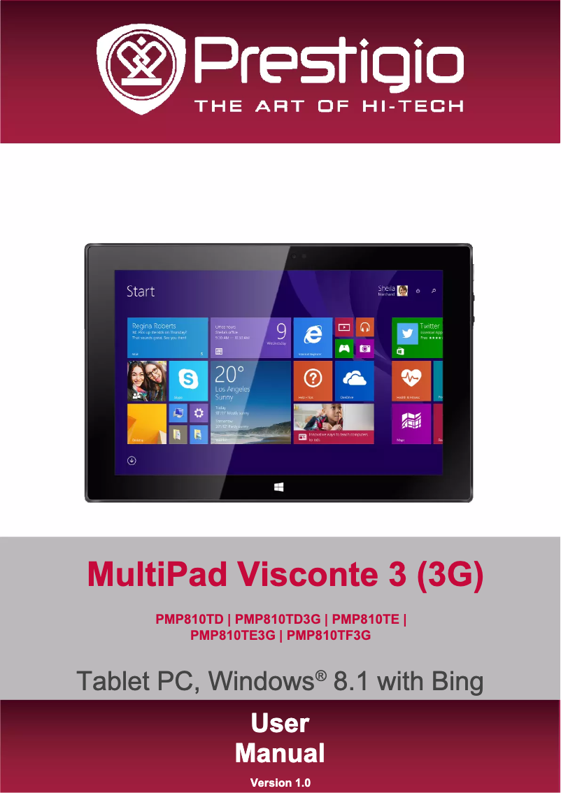 Page n°1 - Manuel utilisateur Prestigio MultiPad Visconte 3