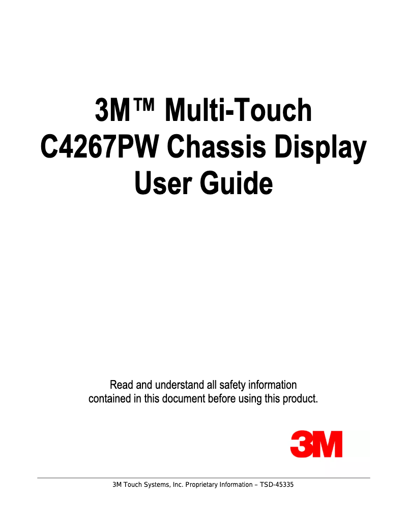 Page 1 de la notice Manuel utilisateur 3M C4267PW