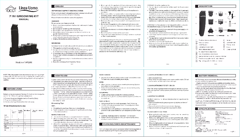 Page n°1 - Manuel utilisateur DCG HSM2890