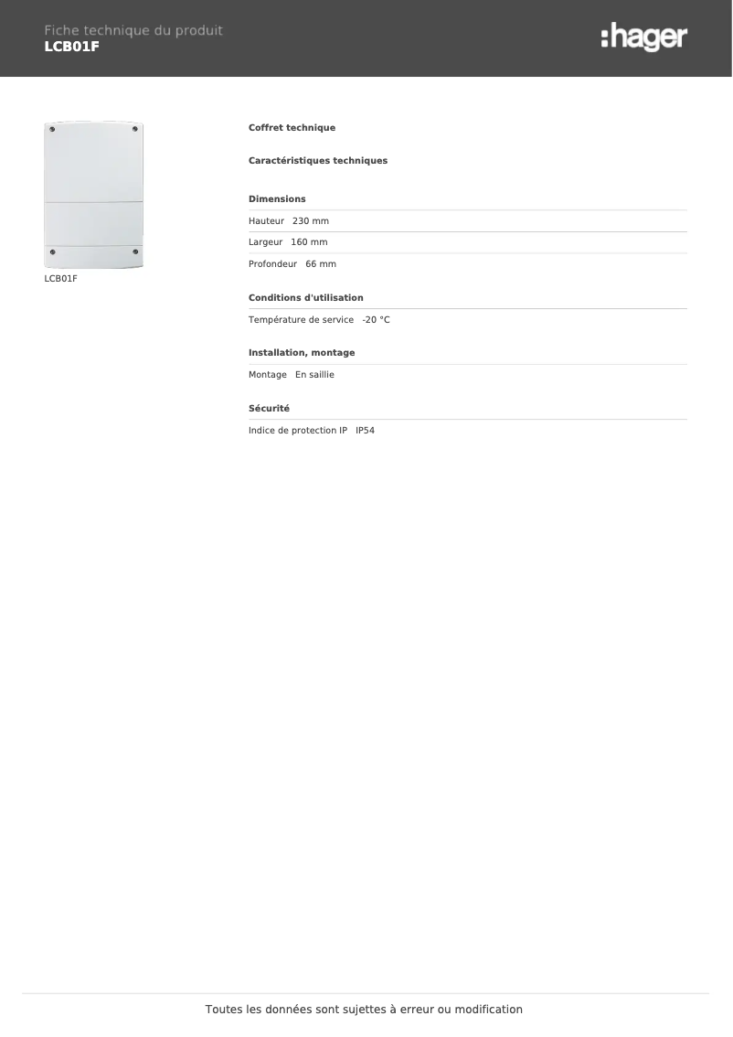 Image de la première page du manuel de l'appareil LCB01F