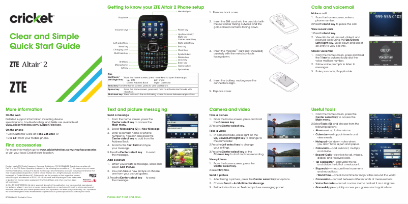 Image de la première page du manuel de l'appareil Altair 2