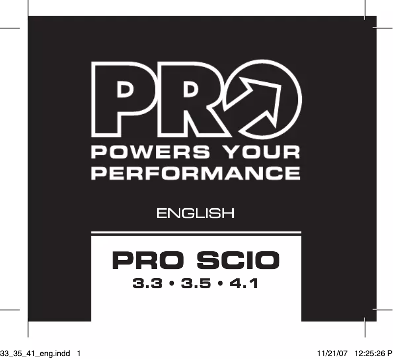 Image de la première page du manuel de l'appareil Scio 3.3