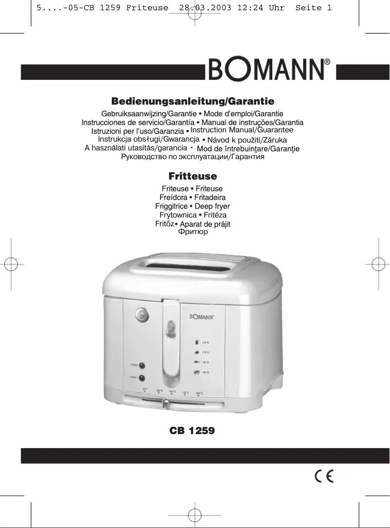 Page 1 de la notice Manuel utilisateur Bomann CB 1259