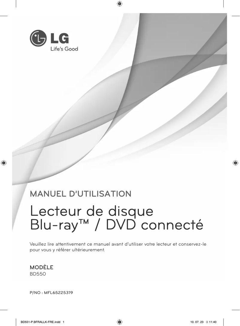 Image de la première page du manuel de l'appareil BD550