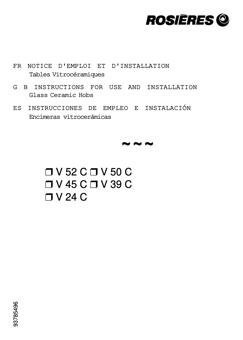 Image de la première page du manuel de l'appareil V 50 CPN