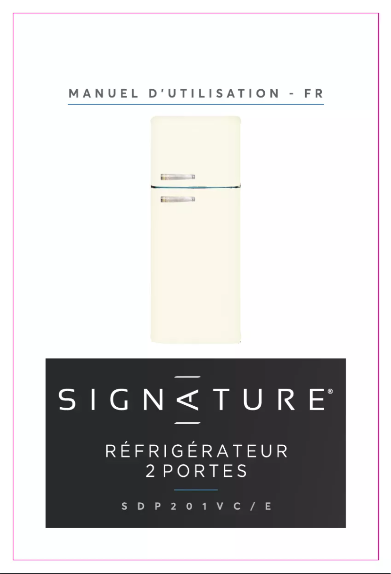 Page 1 de la notice Manuel utilisateur Signature SDP201VC