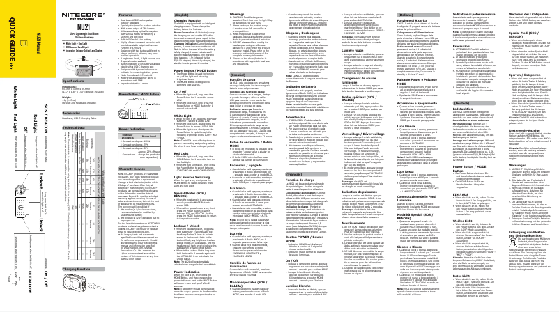 Página 1 del manual Manual de usuario Nitecore NU21