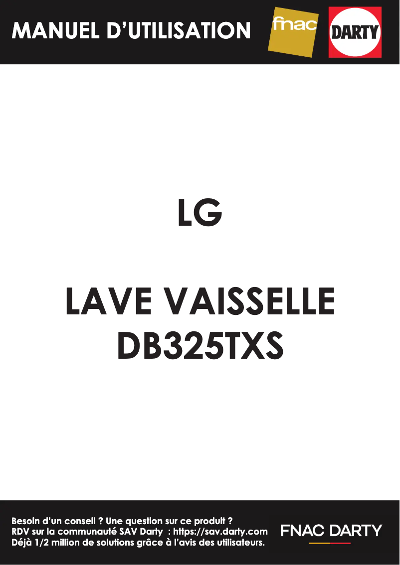 Page 1 de la notice Manuel utilisateur LG DB325TXS