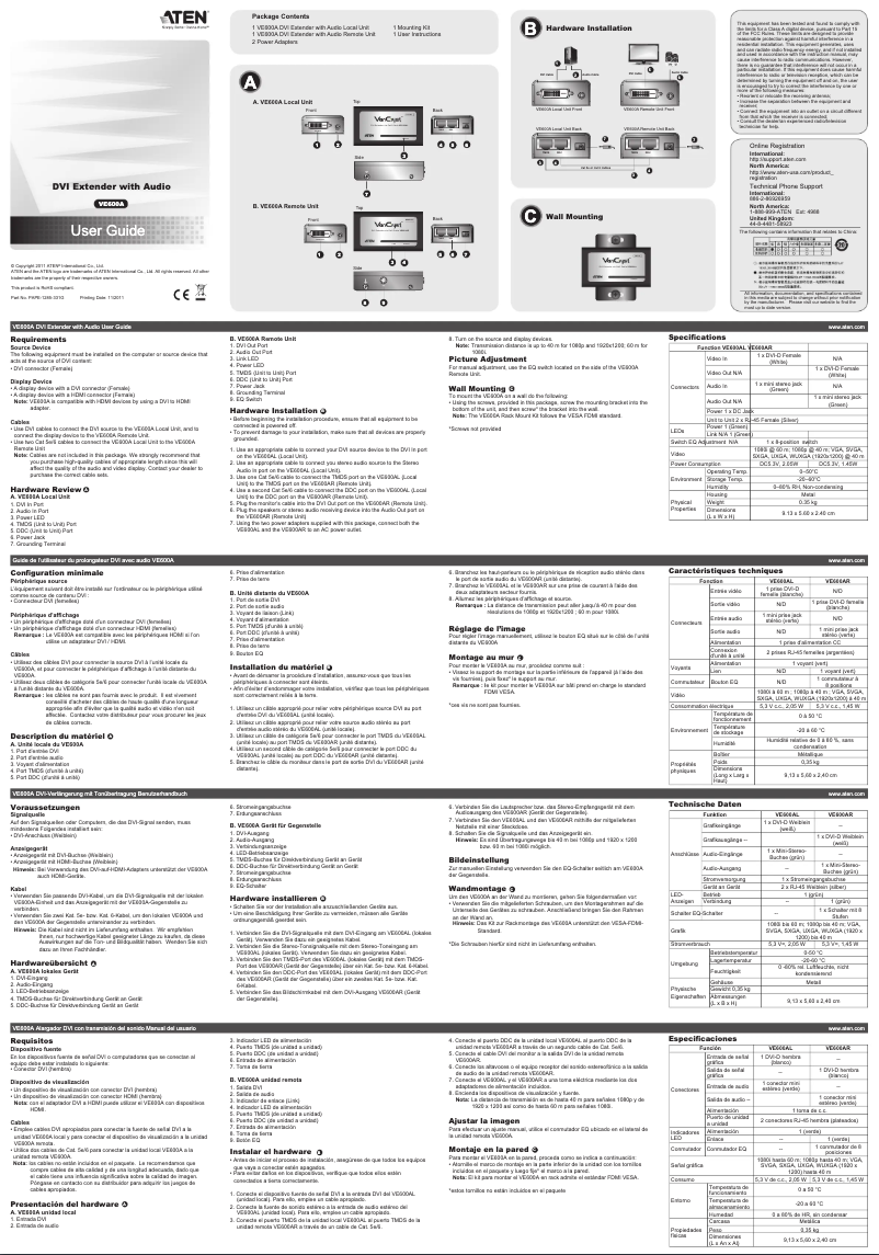 Page 1 de la notice Manuel utilisateur ATen VE600A