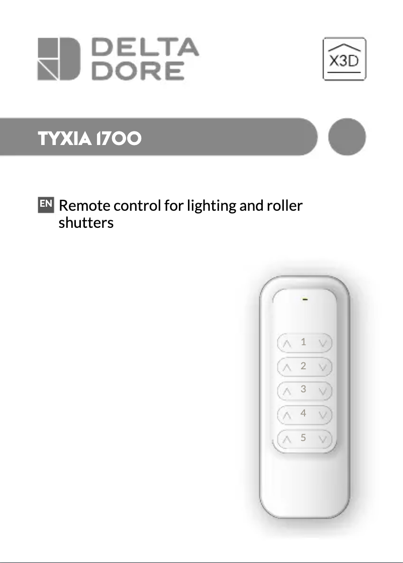 Page 1 de la notice Manuel utilisateur Delta Dore Tyxia 1700