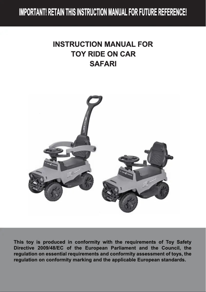 Image de la première page du manuel de l'appareil Safari