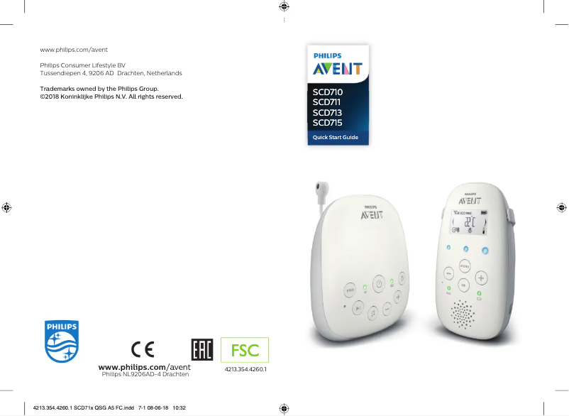 Page 1 de la notice Guide de démarrage rapide Philips AVENT SCD715