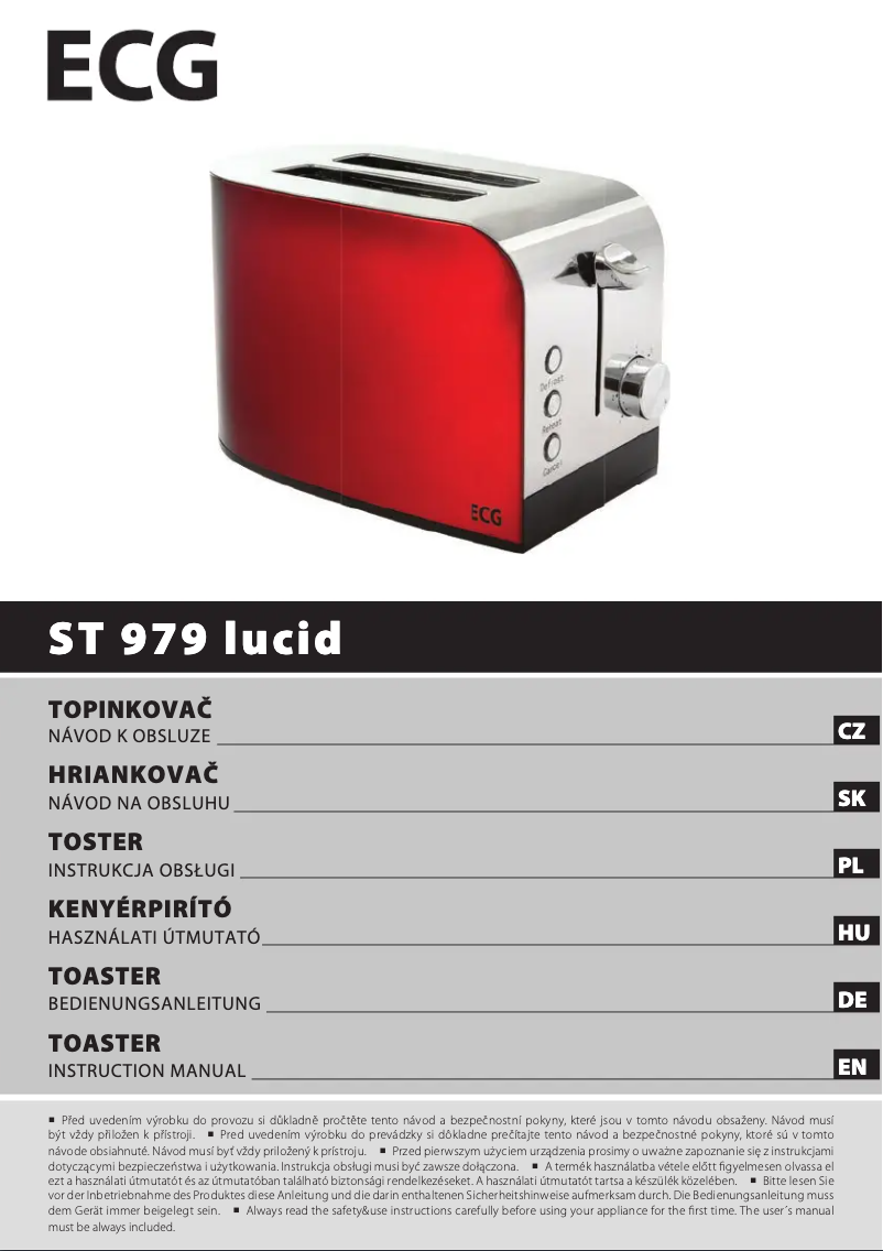 Image de la première page du manuel de l'appareil ST 979 lucid