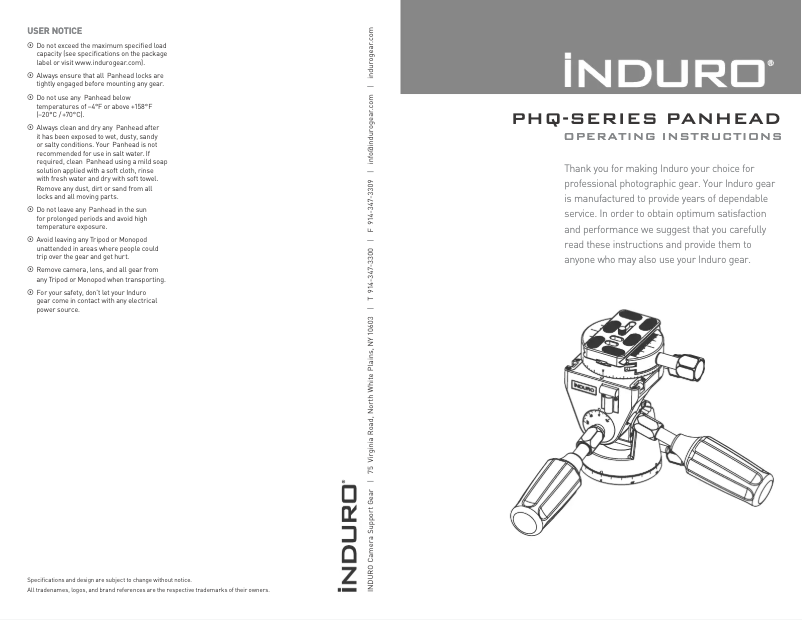 Image de la première page du manuel de l'appareil PHQ3