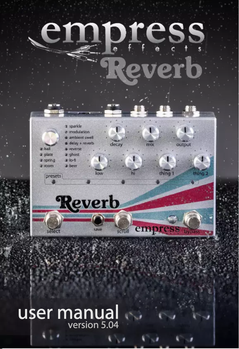 Página 1 del manual Manual de usuario Empress Effects Reverb