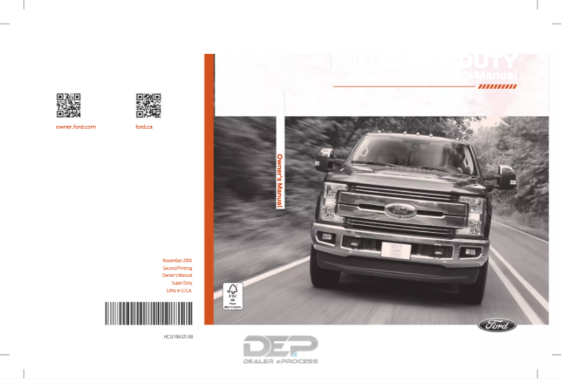 Page 1 de la notice Manuel utilisateur Ford F-450 Super Duty (2017)