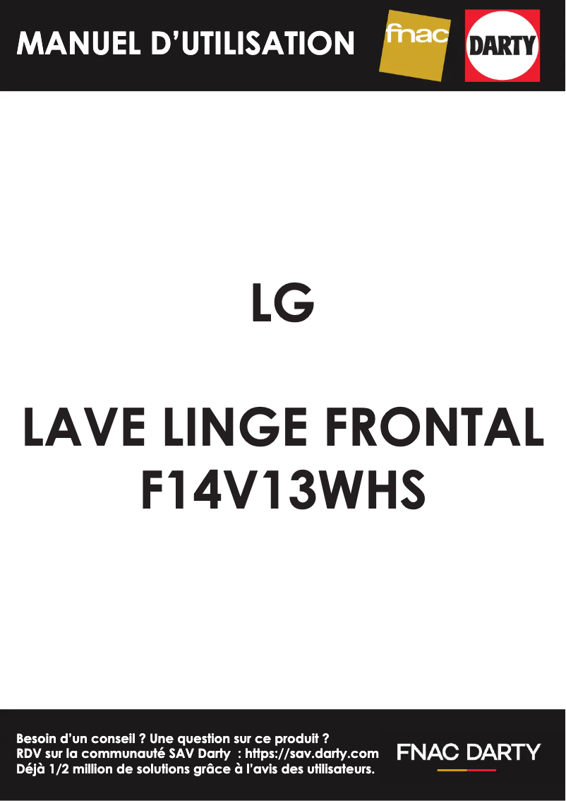 Page 1 de la notice Manuel utilisateur LG F14V13WHS
