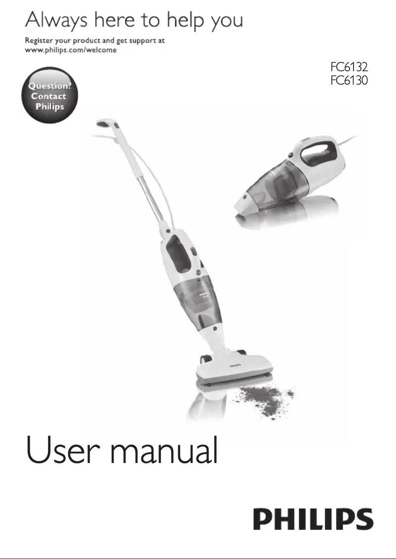Image de la première page du manuel de l'appareil MiniVac Stick FC6132
