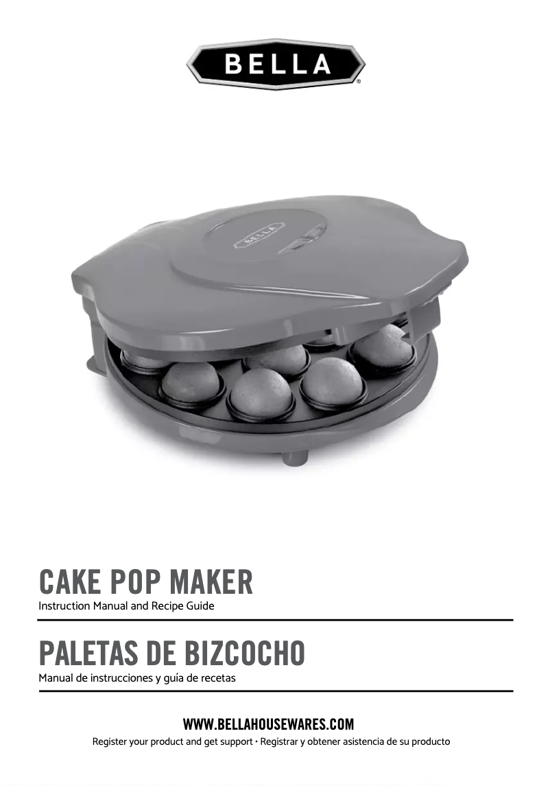 Page 1 de la notice Manuel utilisateur Bella Cake Pop Maker