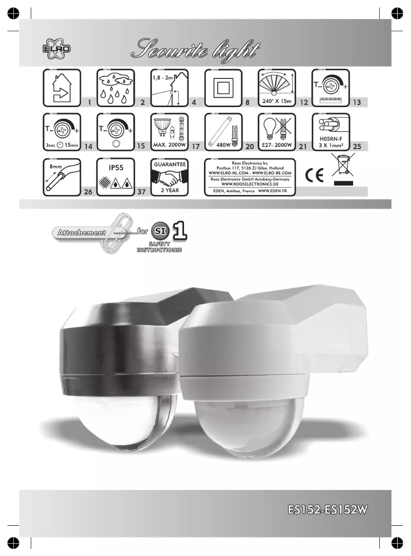 Page n°1 - Manuel utilisateur Elro ES152