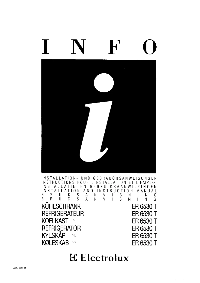 Page 1 de la notice Manuel utilisateur Electrolux ER 6530 T
