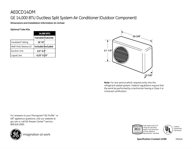 Image de la première page du manuel de l'appareil AE0CD14DM