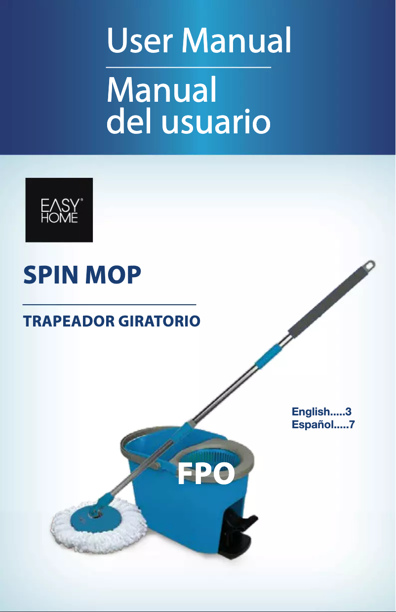 Page 1 de la notice Manuel utilisateur Easy Home Spin Mop