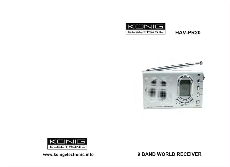 Page n°1 - Manuel utilisateur Konig HAV-PR20
