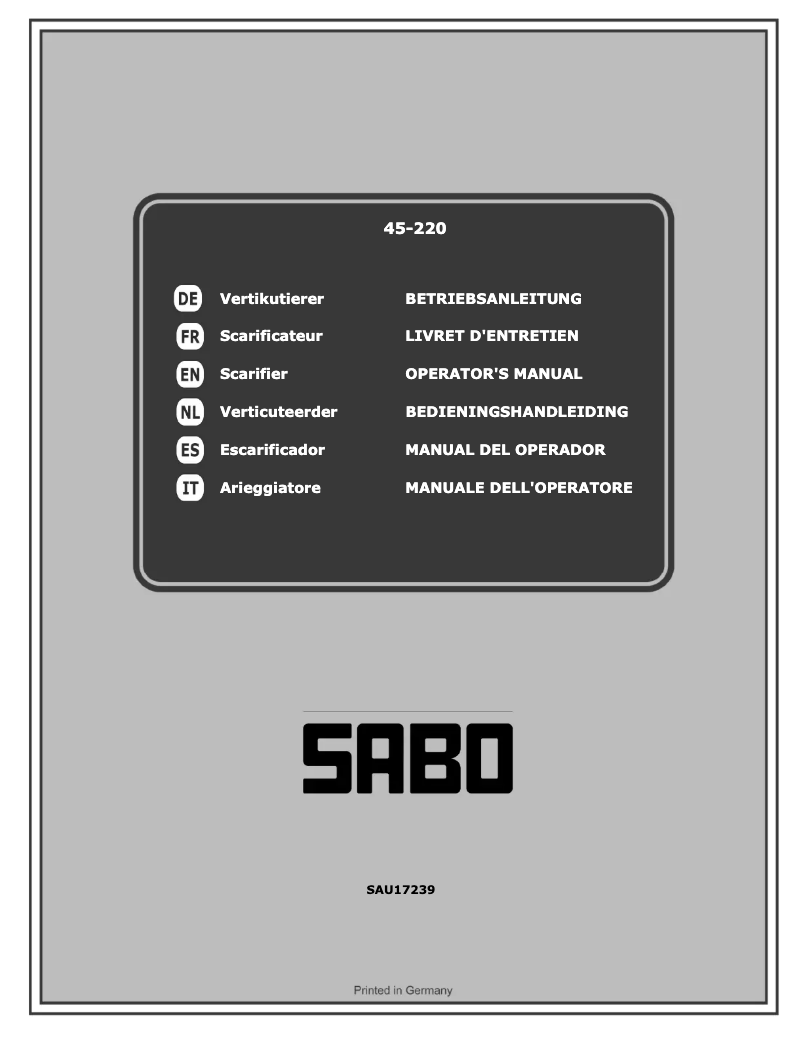 Page 1 de la notice Manuel utilisateur SABO 45-220