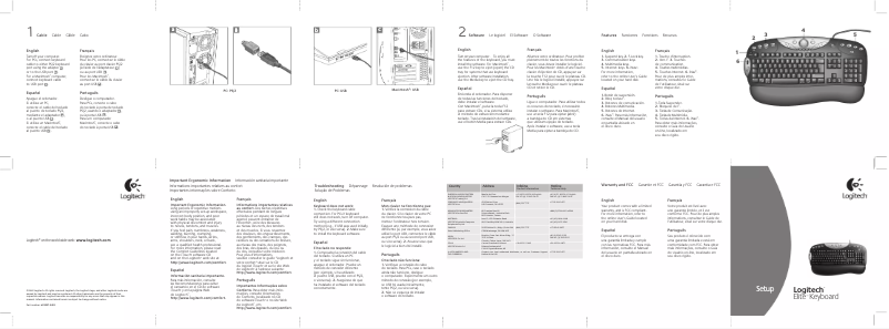 Page 1 de la notice Manuel utilisateur Logitech Elite