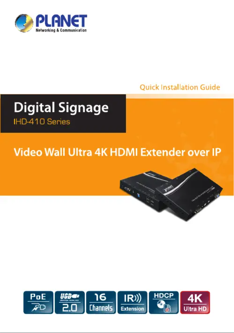 Image de la première page du manuel de l'appareil IHD-410PT