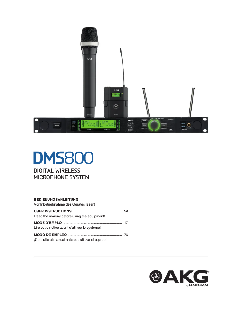 Page n°1 - Manuel utilisateur AKG DPT800