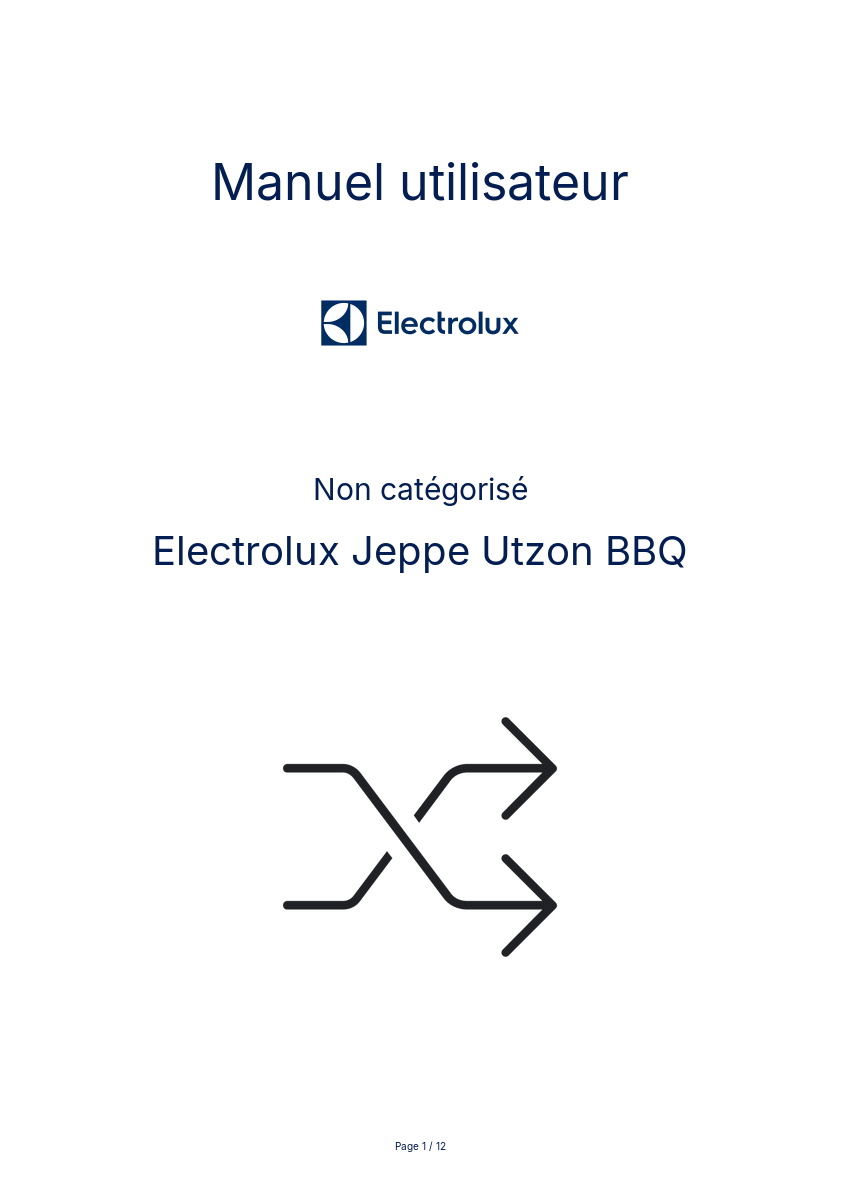 Image de la première page du manuel de l'appareil Jeppe Utzon BBQ