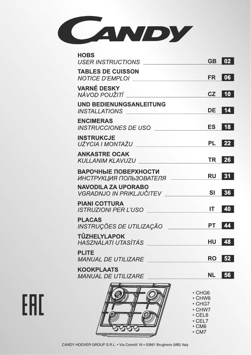 Image de la première page du manuel de l'appareil CHW7X