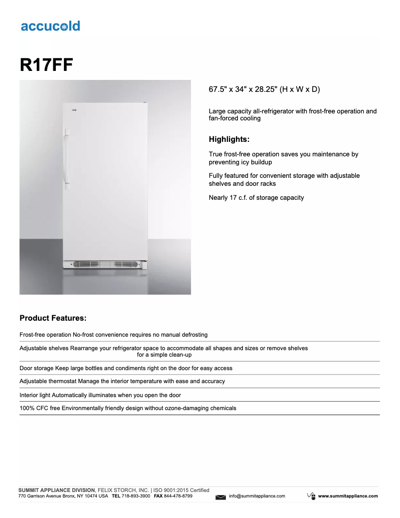 Imagen de la primera página del manual del dispositivo R17FF