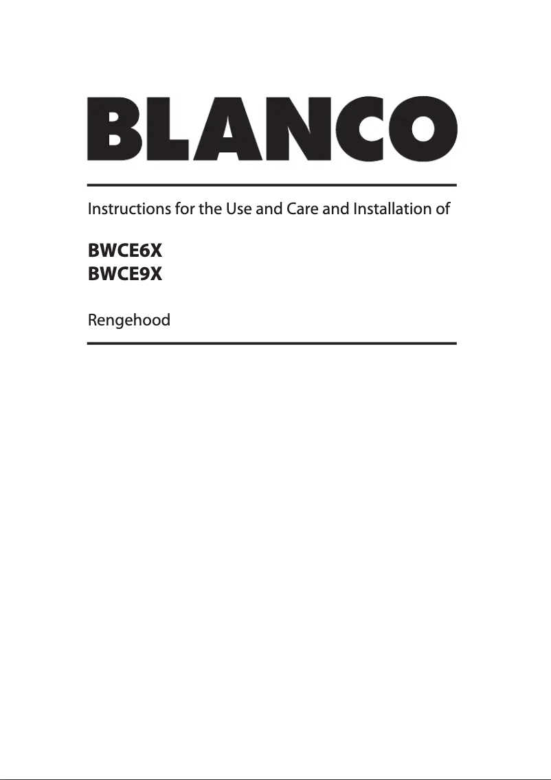 Page n°1 - Manuel utilisateur BLANCO BWC9X