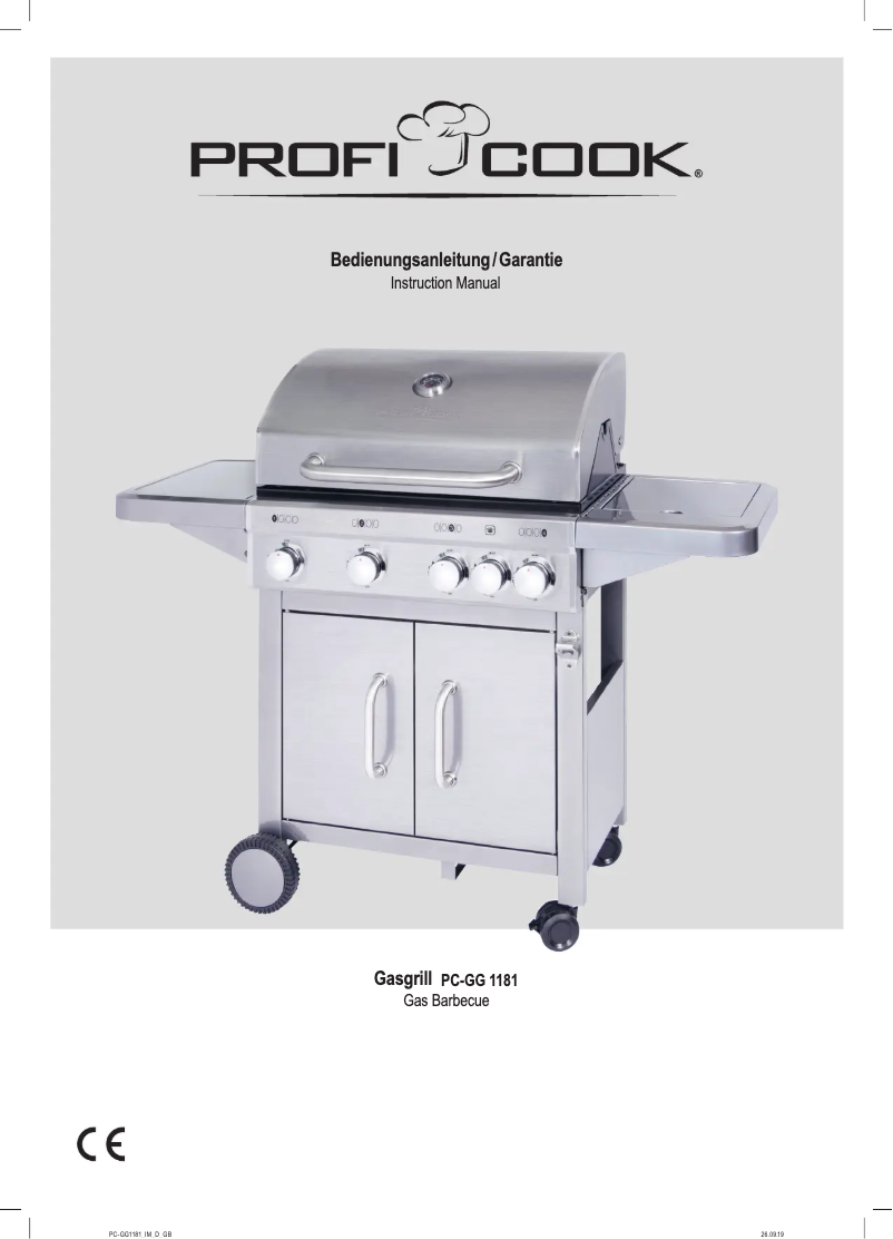 Página 1 del manual Manual de usuario ProfiCook PC-GG 1181