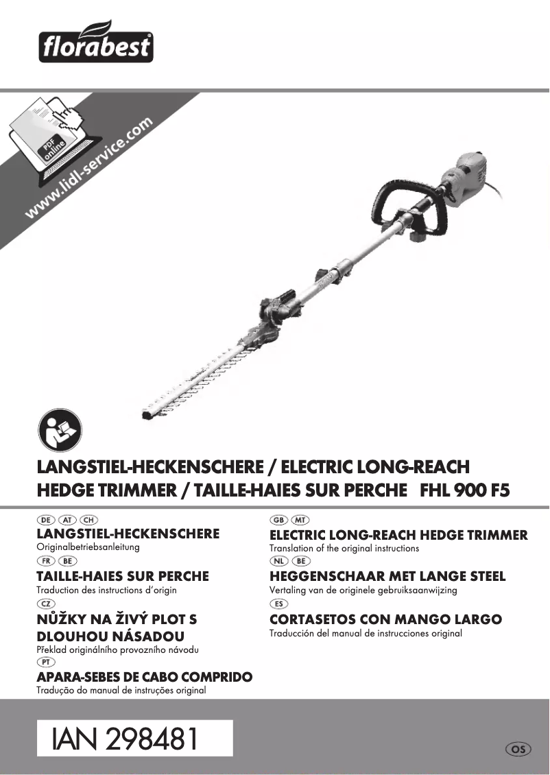 Page 1 de la notice Manuel utilisateur Florabest FHL 900 F5